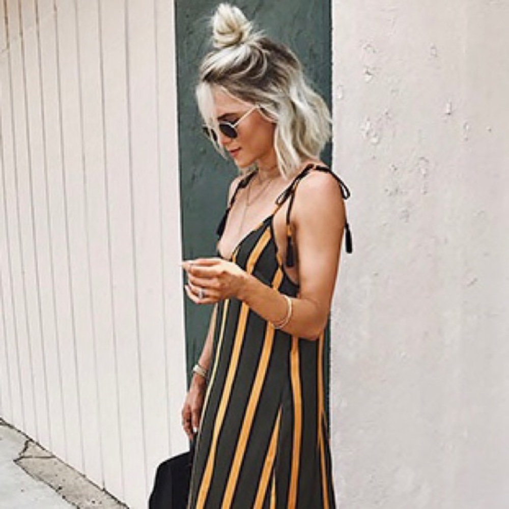 Contemporary Striped Maxi Dress